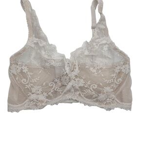 Victoria's Secret Dream Angels taupe lace mesh long line bra 34D